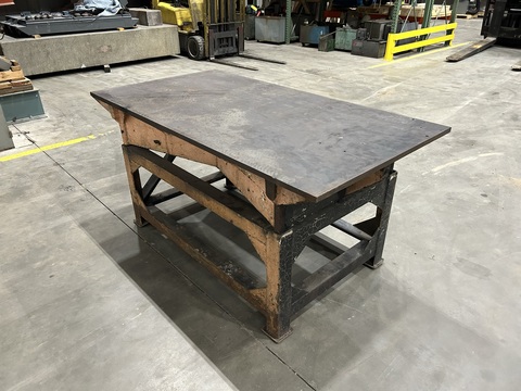 5.8' L x 3' D x 3/4" thick top, Welding table - Image 2