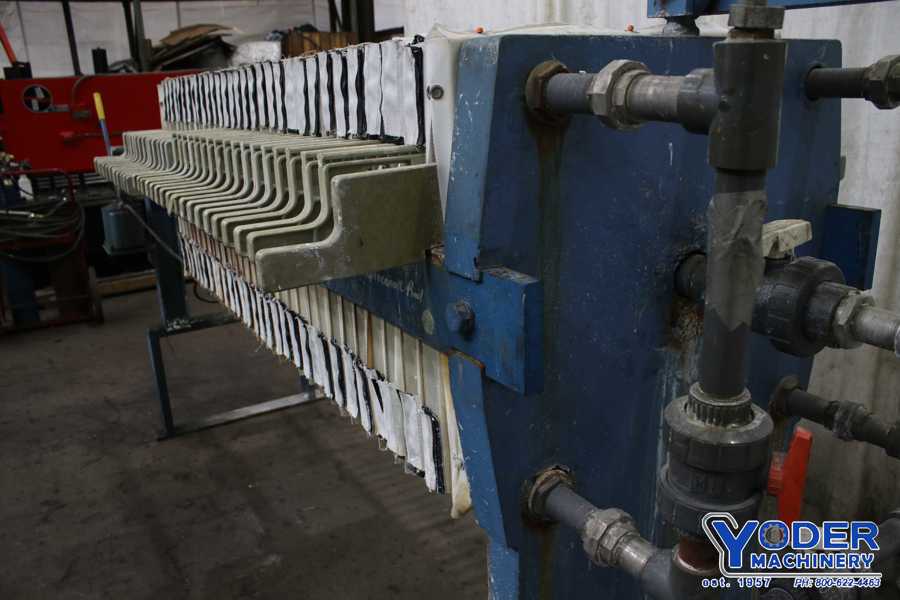 25" x 25" Perrin #POB14162-CR, 32 plate filter press, 2-1/8" plate thickness, #76396 - Image 9