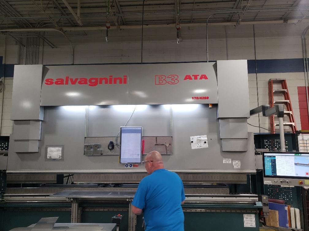 187 Ton, Salvagnini #B3.170-4250ATA, 6-Axis CNC hydraulic press brake, 14' overall, 141" between housing, 2018 - Image 1