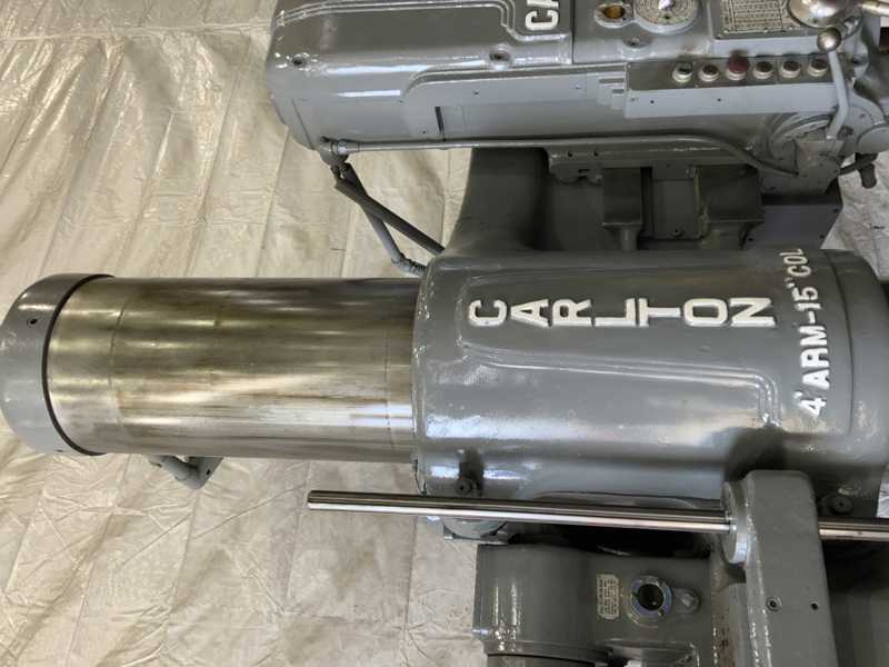 4' -15" Carlton #3A, radial drill, 42" x53" base, power elevation & clamping, 10 HP, #75462 - Image 7