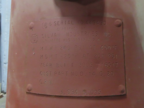 Silva, 14 gallon expansion tank, 200 psi, unused, 2005 - Image 3