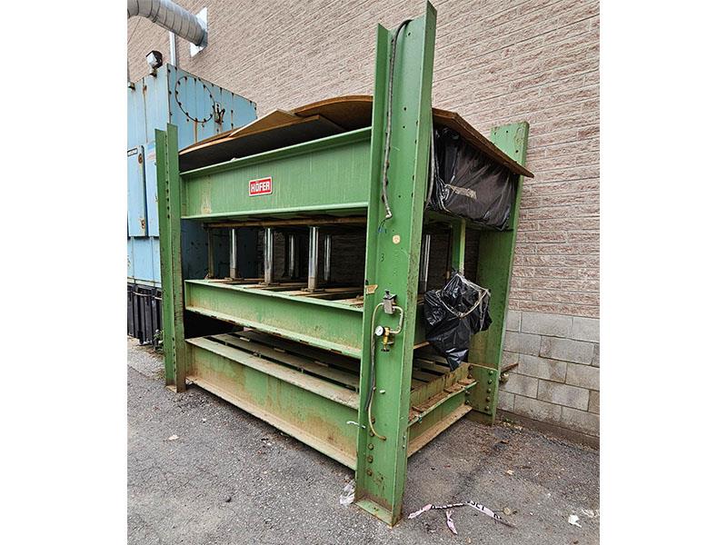Hofer #HOP-160-K, hydraulic door/veneer heav, 63" deep x 98" long platen, (8) 3-1/4" cylinders, 32" - Image 3