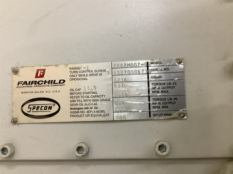 Fairchild Specon Indexer #2RA2MDD7-66, vari-speed gear box - Image 5