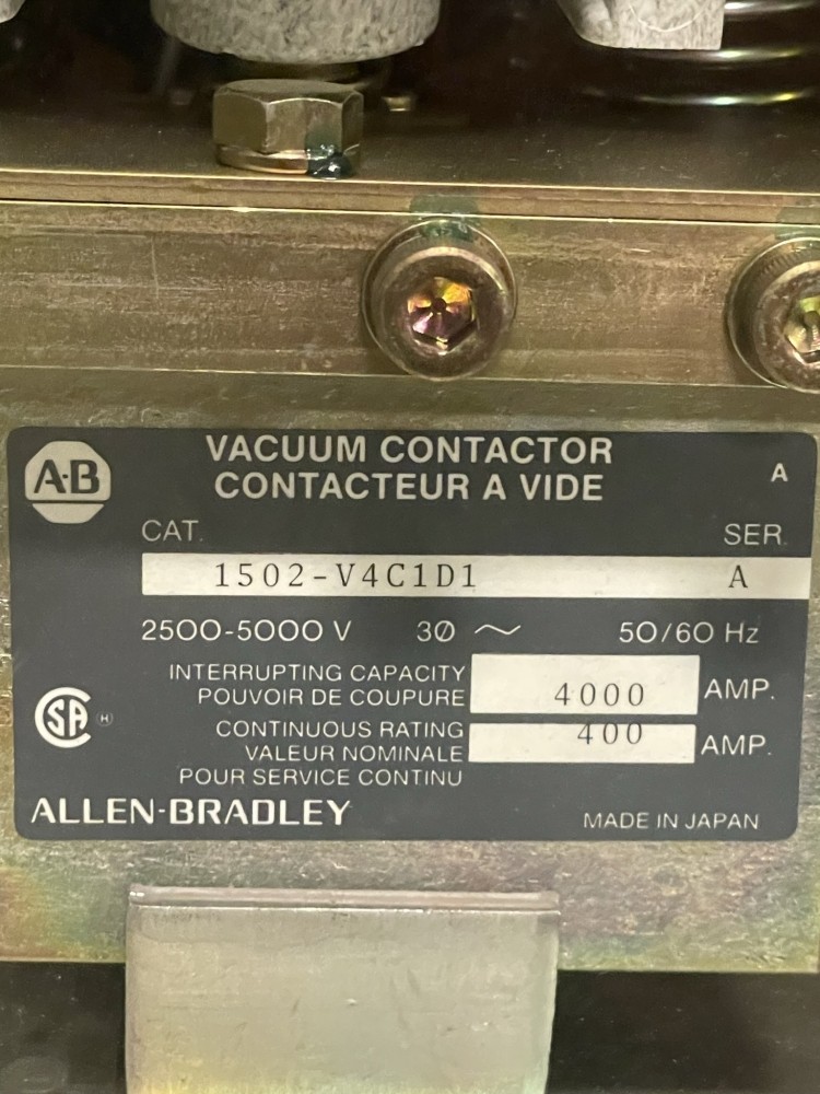 400 Amp. Allen-Bradley Bradley 800A BUS, Centerline-HVC, 5000 Volts starters 1502-V4C1D1 269 relay - Image 3