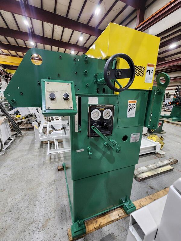 5000 lb. Minster, coil servo feed line, 26" width x .090" stock, 72" OD, 20" ID, double end reel - Image 2