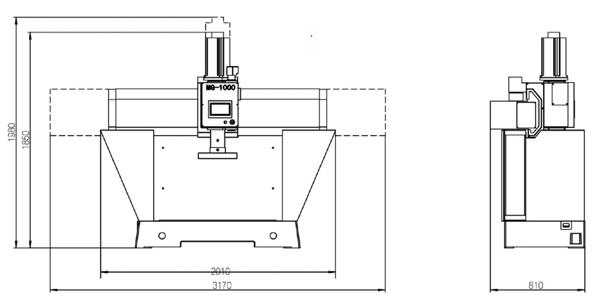 SJMC #MG1000, block grinding & milling machine, automatic downfeed CNC touch screen - Image 5