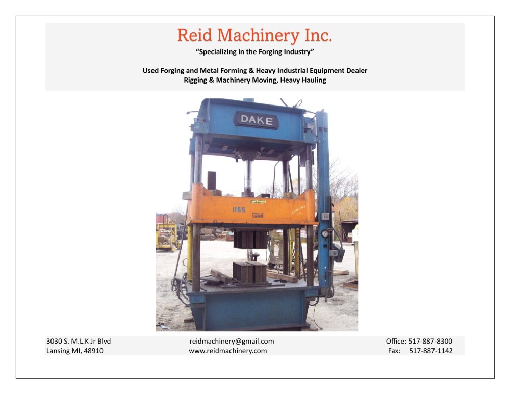 75 Ton, Dake #M2152, hydraulic tool press, 58" x 47" bed area - Image 1