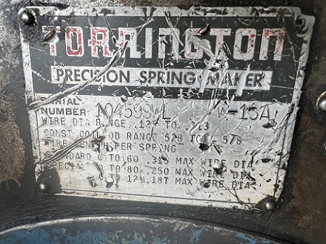 No. W13A Torrington, wire spring coiler/coil making machine,.125"-.313" wire diameter - Image 4