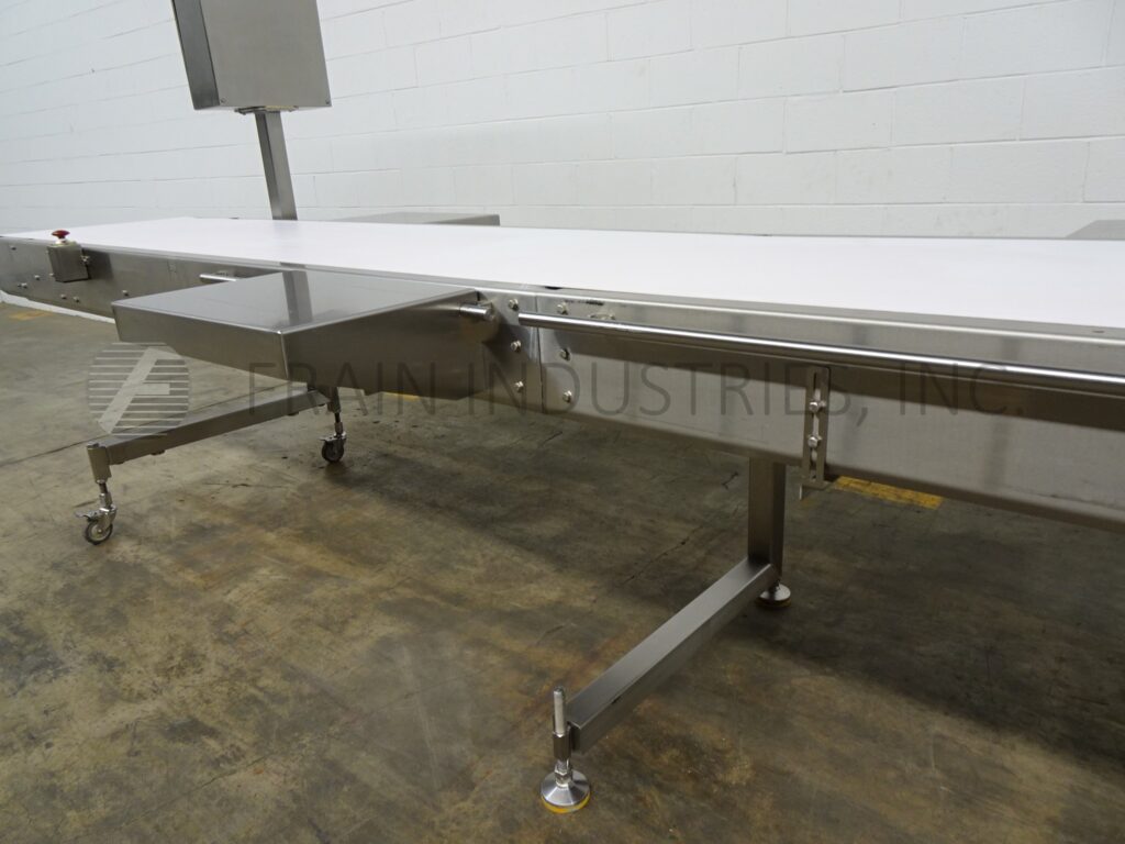 30" wide x 39.6' long, Unifiller, Stainless Steel frame belt conveyor, 40"-45" infeed/discharge range - Image 2