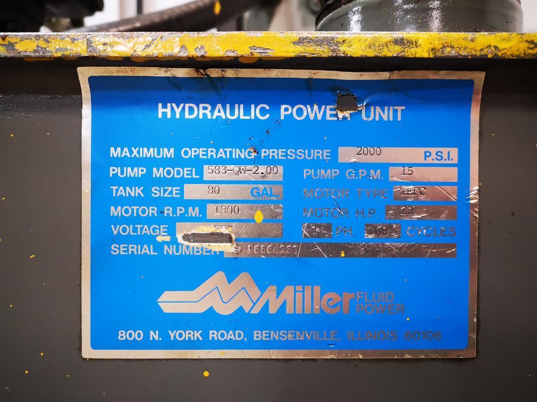 125 HP Miller Powerpak, hydraulic power pack, tank mounted Unimount 125 drive motor - Image 7