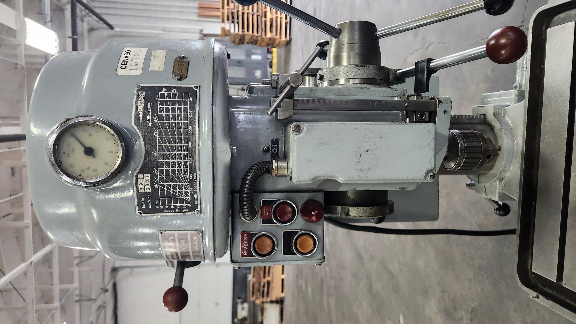Alzmetall #AB3-ESV, drill press, 200-1400 RPM, 11.25