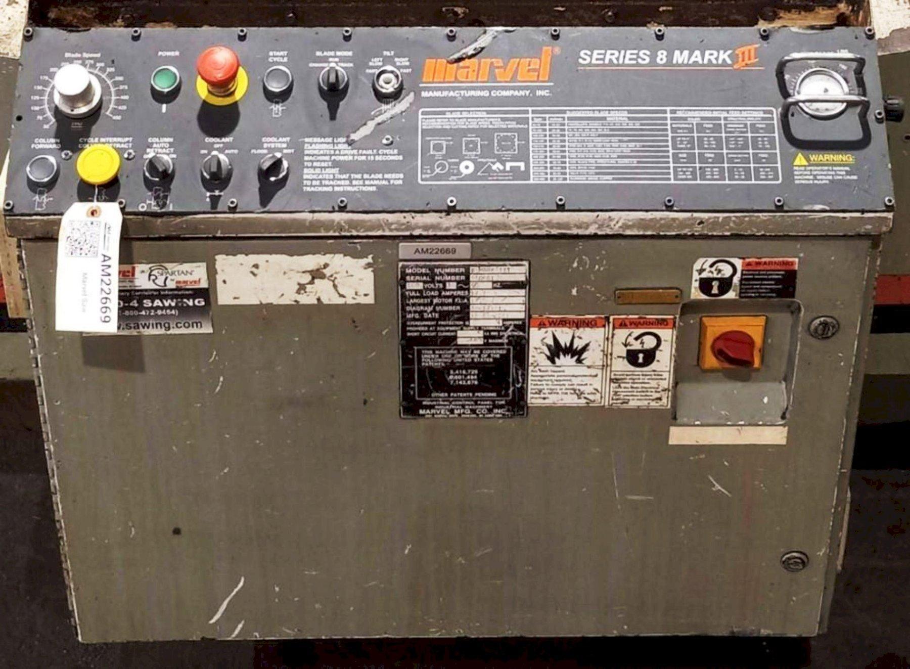 18" x 22" Marvel #8-Mark-II, vertical tilt band saw, 24" x48" table, 14" x 1" x .035" blade, 2011 - Image 4