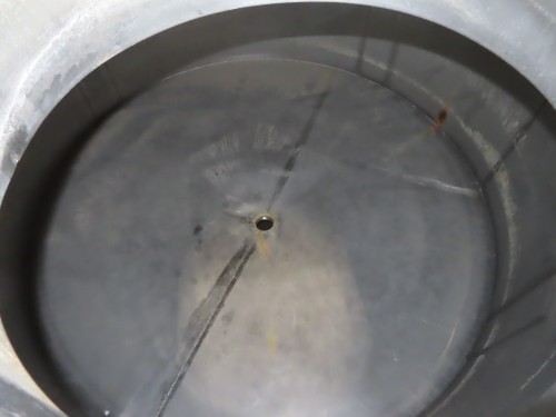 900 gallon Stainless Steel vertical tank with cone bottom, 75.5" dia. x 48" straight wall - Image 6