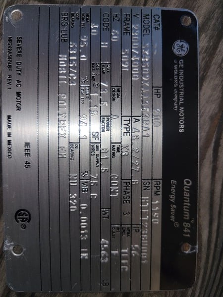 200 HP 1200 RPM General Electric, Frame 508/9L, TEFC, Roller, IEEE 841,2300/4160 Volts, new, Q883 (2 - Image 1