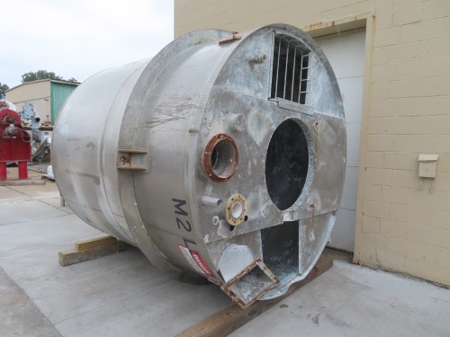 3000 gallon Stainless Steel mix tank with 12" dish bottom, 96" dia x 96" straight wall - Image 1