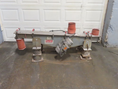 5.5" wide x 6' long, Carrier vibrating conveyor, Stainless Steel, clamp on top cover, 4 springs - Image 1