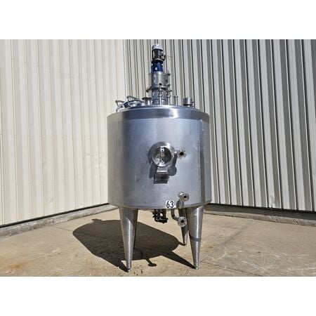 528 gallon Food & Biotech, Stainless Sanitary Jacketed Insulated Mix Tank w/ Agitator, 59" x 51" vertical - Image 1