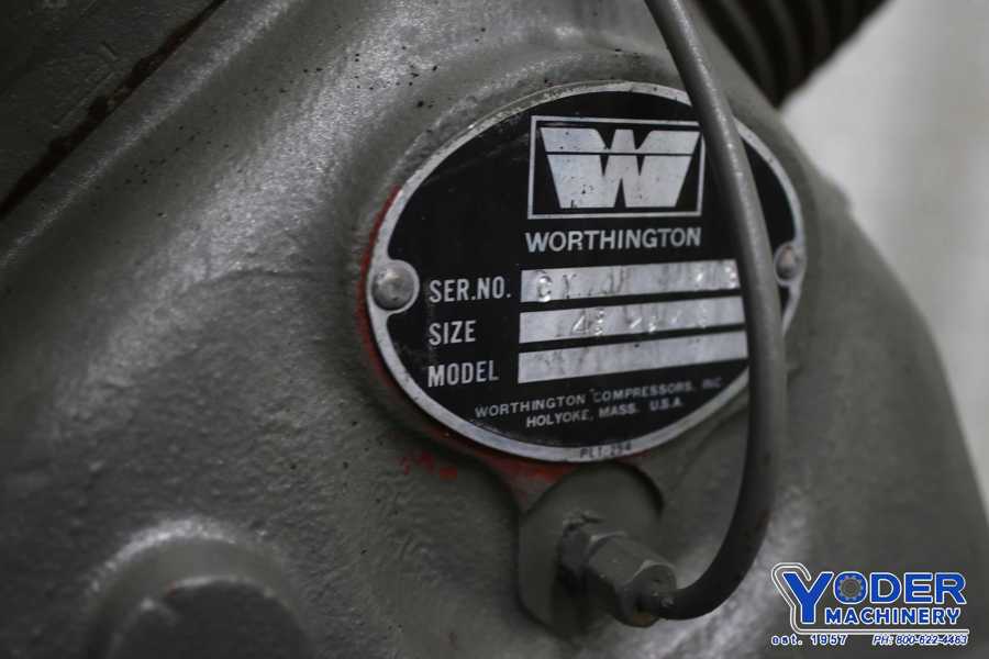 5 HP Worthington, vertical air compressor, #75885 - Image 4