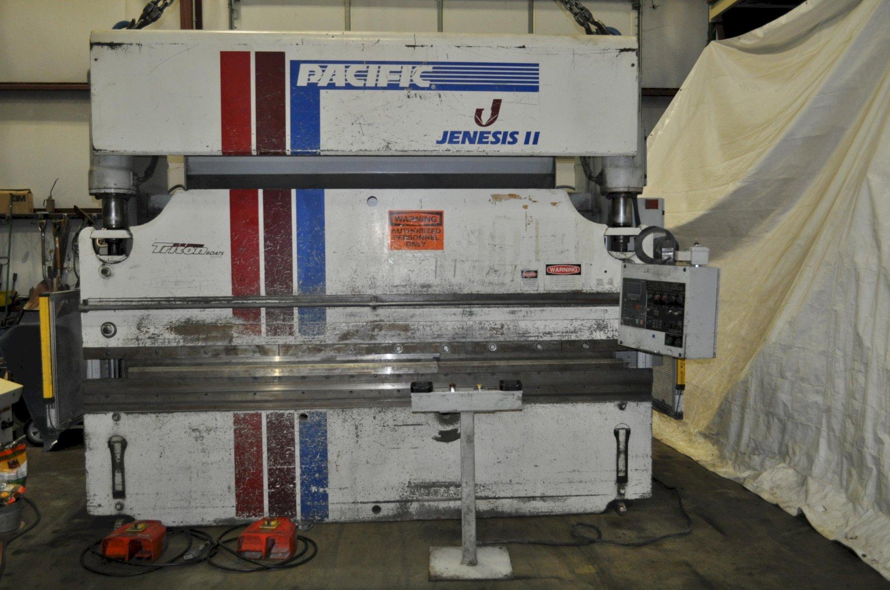 100 Ton, Pacific #J100-12II, hydraulic press brake, 12' overall, 126" between housing, 8" stroke, 7" throat - Image 1