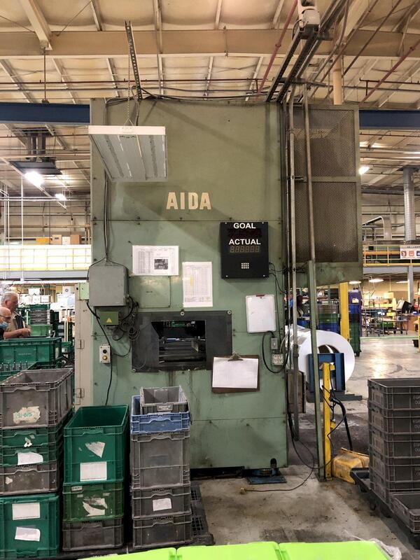 220 Ton, Aida #NCS-200(1), straight side double crank press, 5.51"stroke, 17.91"Shut Height, 4.33"adj., 35 - - Image 3