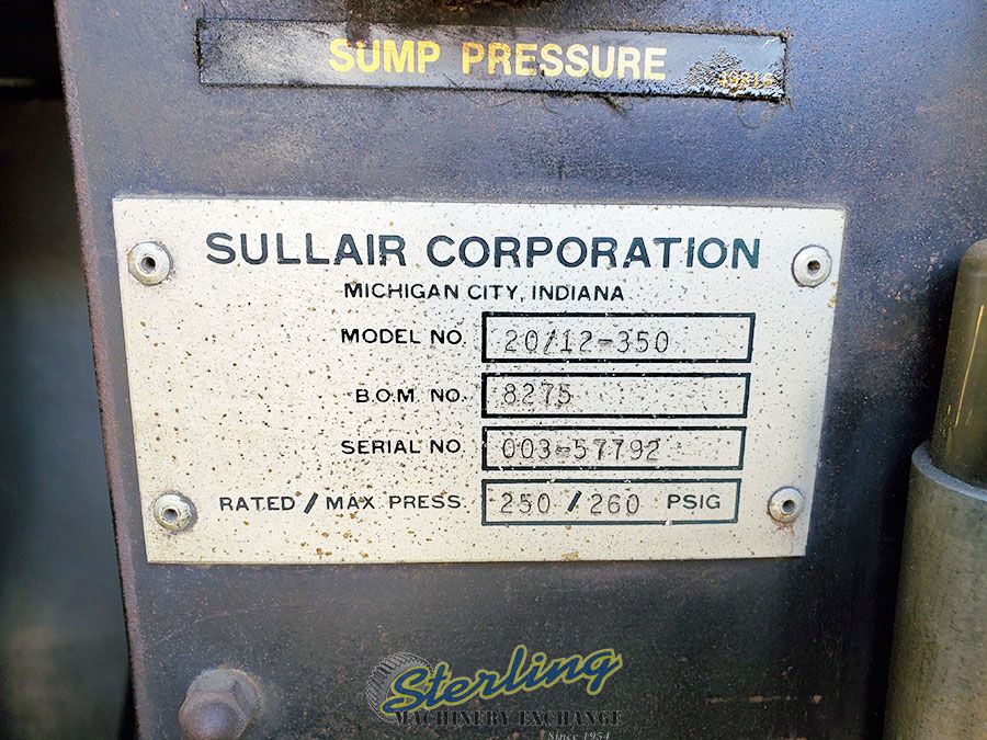 250/260 psig, Sullair #20/12-350, rotary screw air compressor, 350 HP, 460 V., 3-phase, 2 stage air end - Image 7