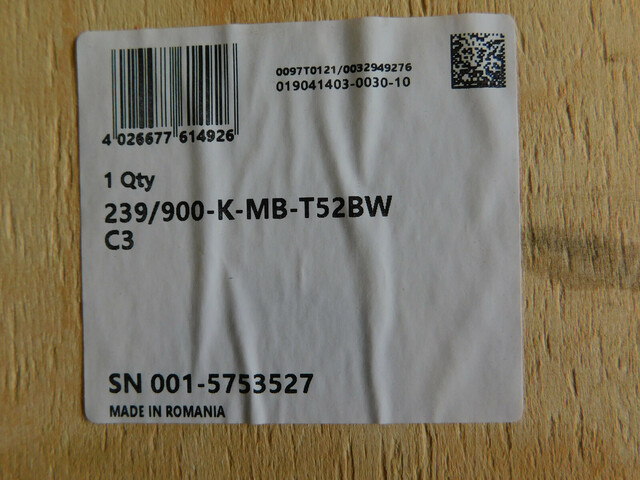 FAG #239/900-K-MB-T52BW-C3, spherical roller bearing, 900mm dia. bore, 1180mm OD, 206mm W, 400 RPM, NEW - Image 2