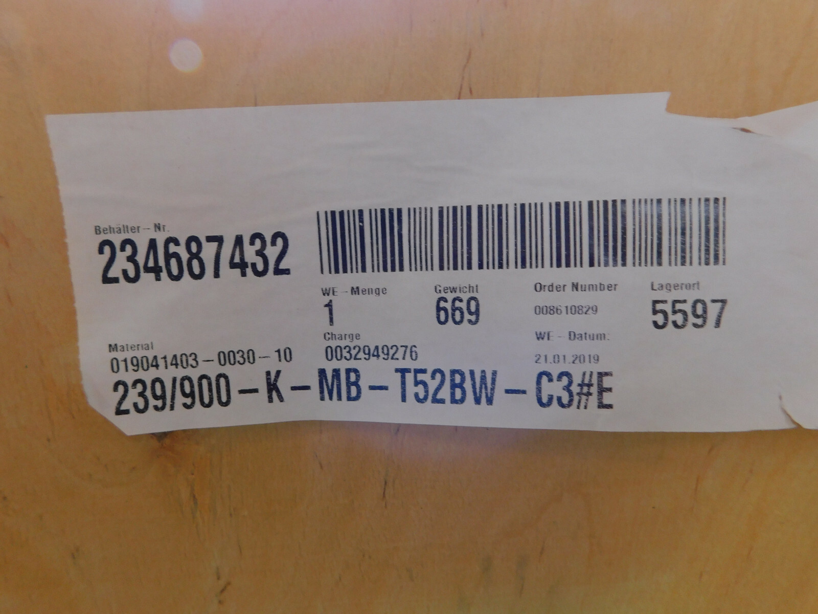 FAG #239/900-K-MB-T52BW-C3, spherical roller bearing, 900mm dia. bore, 1180mm OD, 206mm W, 400 RPM, NEW - Image 6