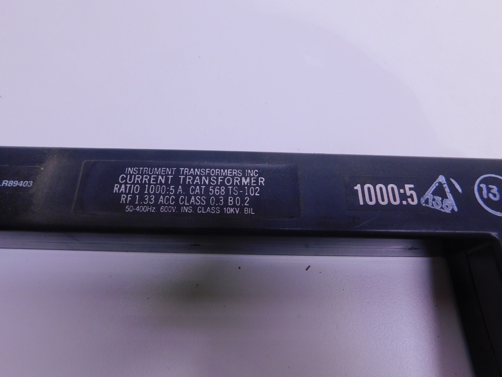 Instrument, Current Transformer, 1000:5 A Ratio, 600 V, 50-400 Hz, NEW - Image 2