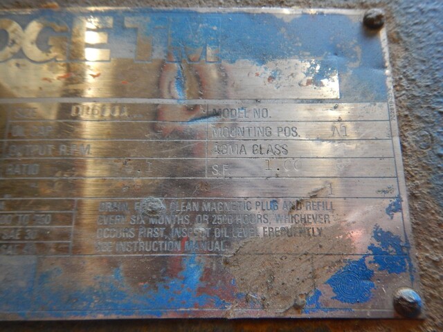 128 HP @ 1750 RPM, Dodge TM #00400034611WG, Gear Reducer, 5.10 Ratio, 1.0 S.F., 2-1/8" dia. x 4-1/2" L input - Image 2