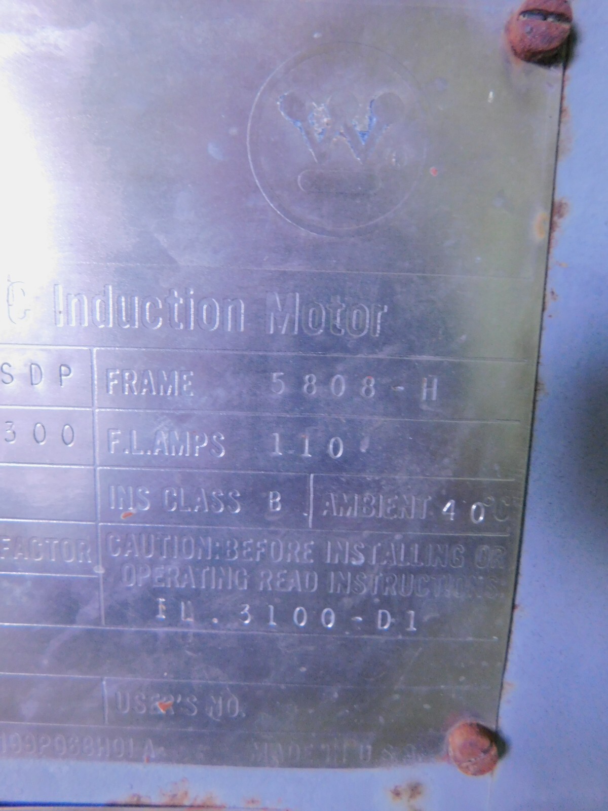 500 HP 3573 RPM Westinghouse LAC Induction Motor, Frame 5808-H, 2300 Volts, 2 Poles, 3 phase, Used - Image 9