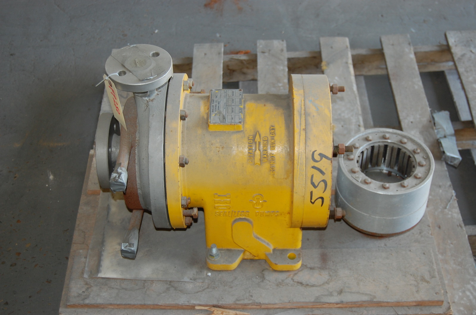 35 GPM @ 183' TDH, HMD #HCJ1DH, Magnetic Drive Pump, 7.5 HP, 150 psi, 3600 RPM, 7-1/2" diameter Impeller, Used - Image 2