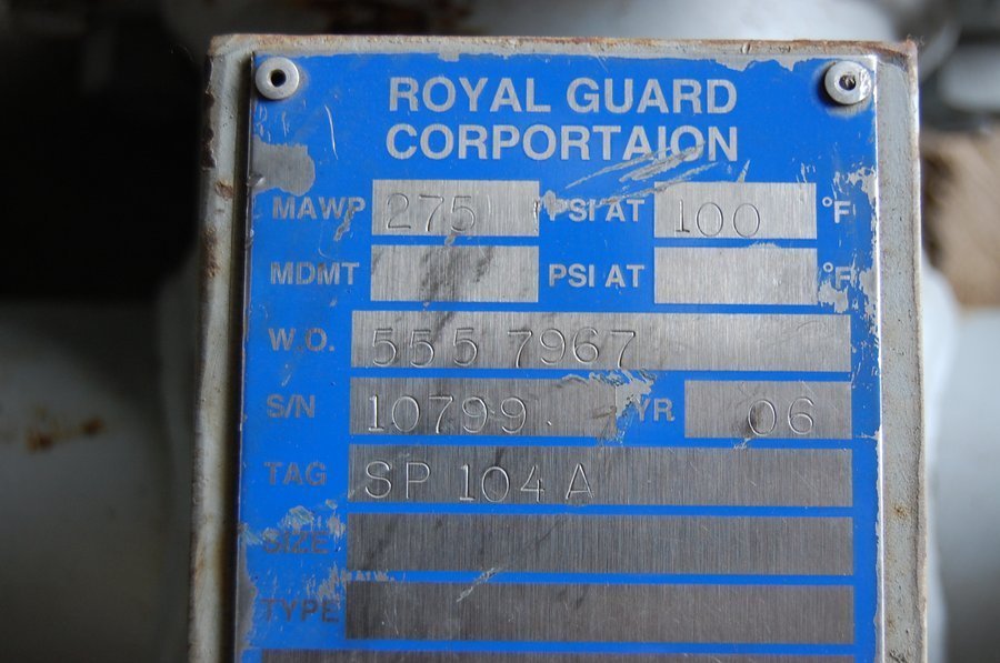 3" Royal Guard, Simplex Strainer, Type 55, 275 PSI @ 100 F, 1/2" Drain, 6" diameter x 22" L, 2006, NEW - Image 3