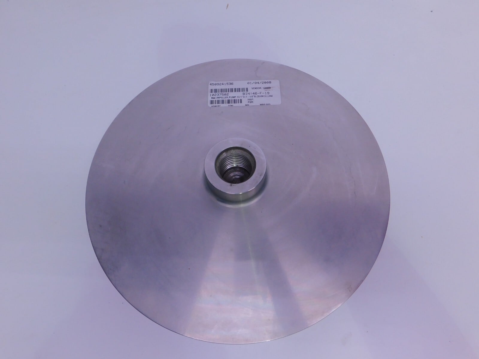 Pump Impeller, 13-1/4" outside dimension, 1-1/4" Bore. CD4MCu, NEW - Image 2
