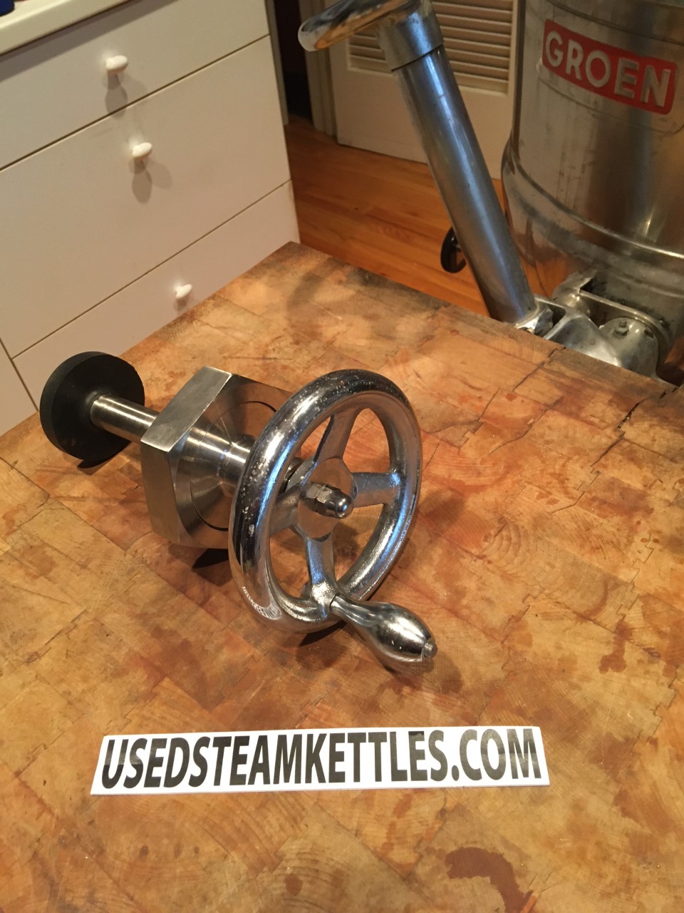 3" Groen steam kettle tangent draw off valve, complete assembly, new - Image 1