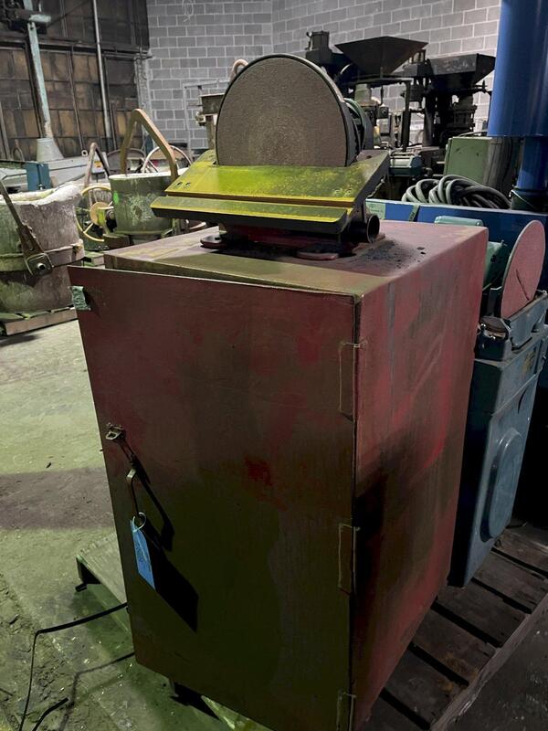 12" MIT, single end disc sander with dust collection cabinet - Image 1