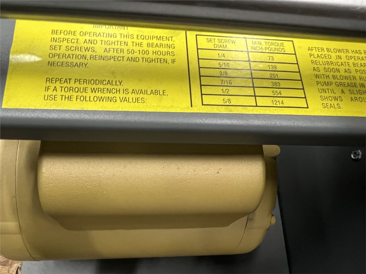 1400 cfm @ 1.7 S.P., Peerless #11F, blower, 1 HP, 1393 RPM - Image 3