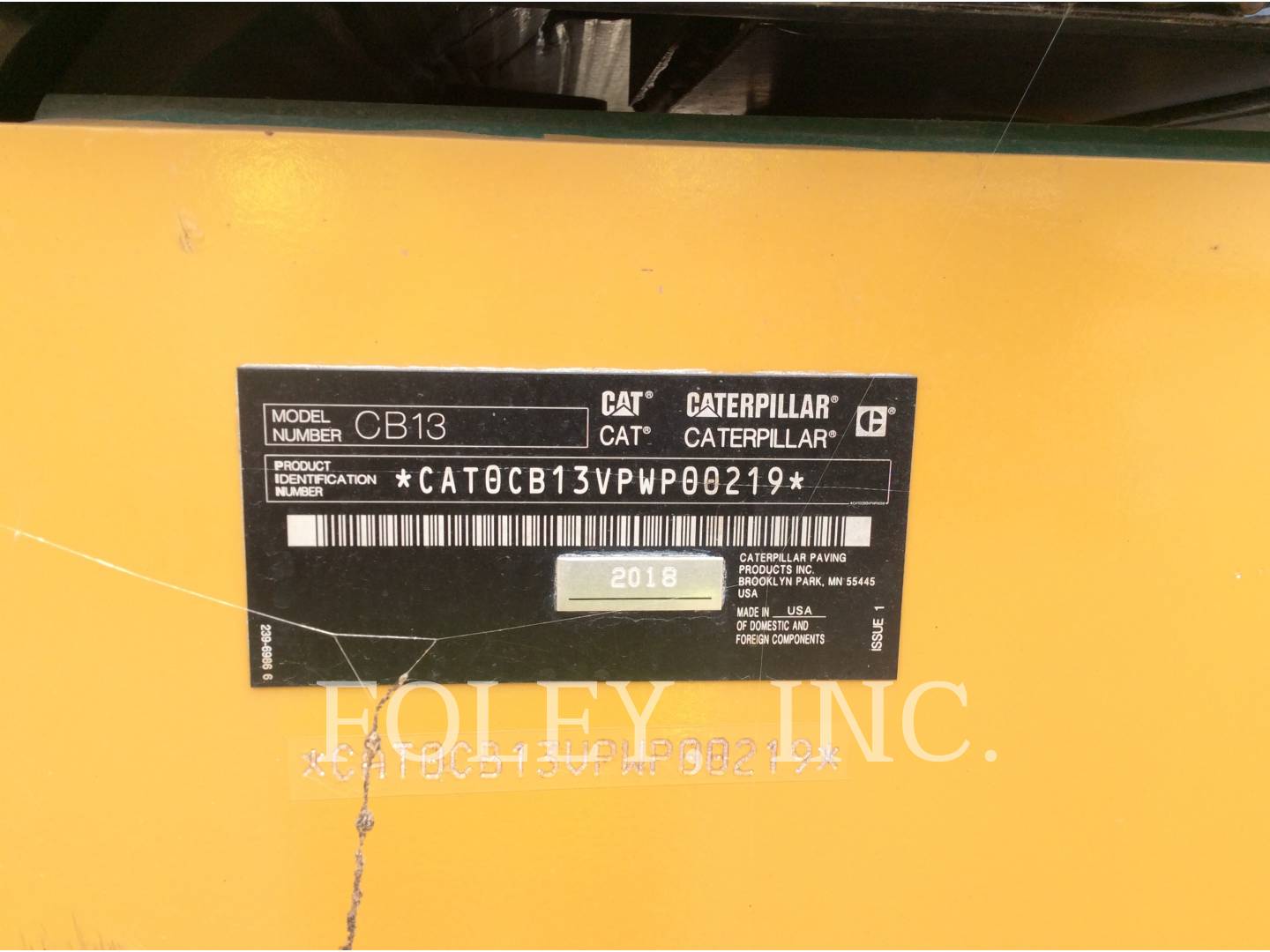 Caterpillar CB13, Twin Drum Roller, 2218 hours, S/N: PWP00219, 2018 - Image 6