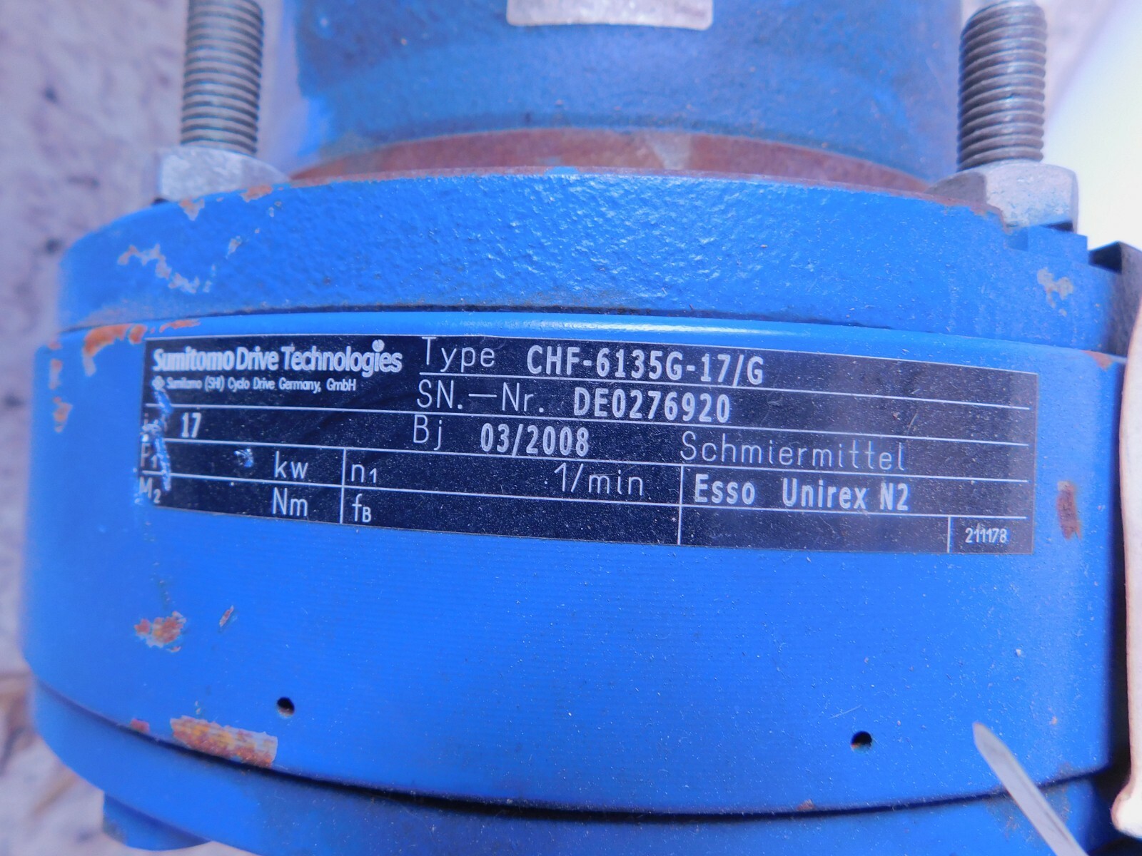 Sumitomo #CHF-6135G-17/G SM-Cyclo Drive Speed Reducer Gearbox Horizontal Mnt, New - Image 5