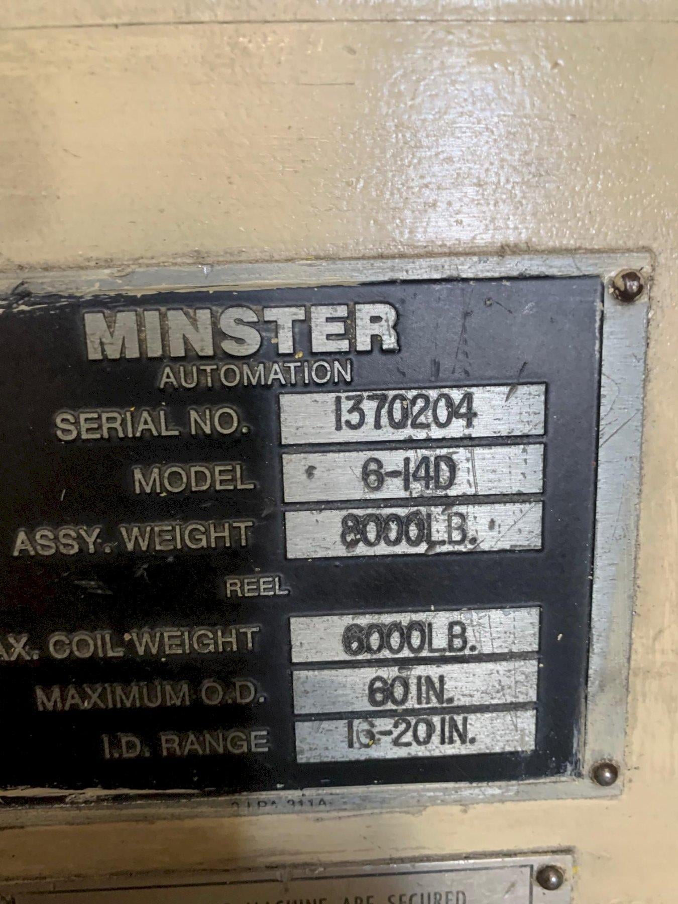 6000 lb. Minster #MR6-14D/MS20-14-7/MEF4-14, double end complete coil feed line, 14" W x .12" stock, 60" OD - Image 4