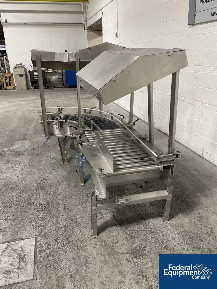 16" wide x 36' long, CPW, Powered Roller Conveyor, 90&deg; angle rubber roller segment, 1 HP, 230/460 V motor - Image 2