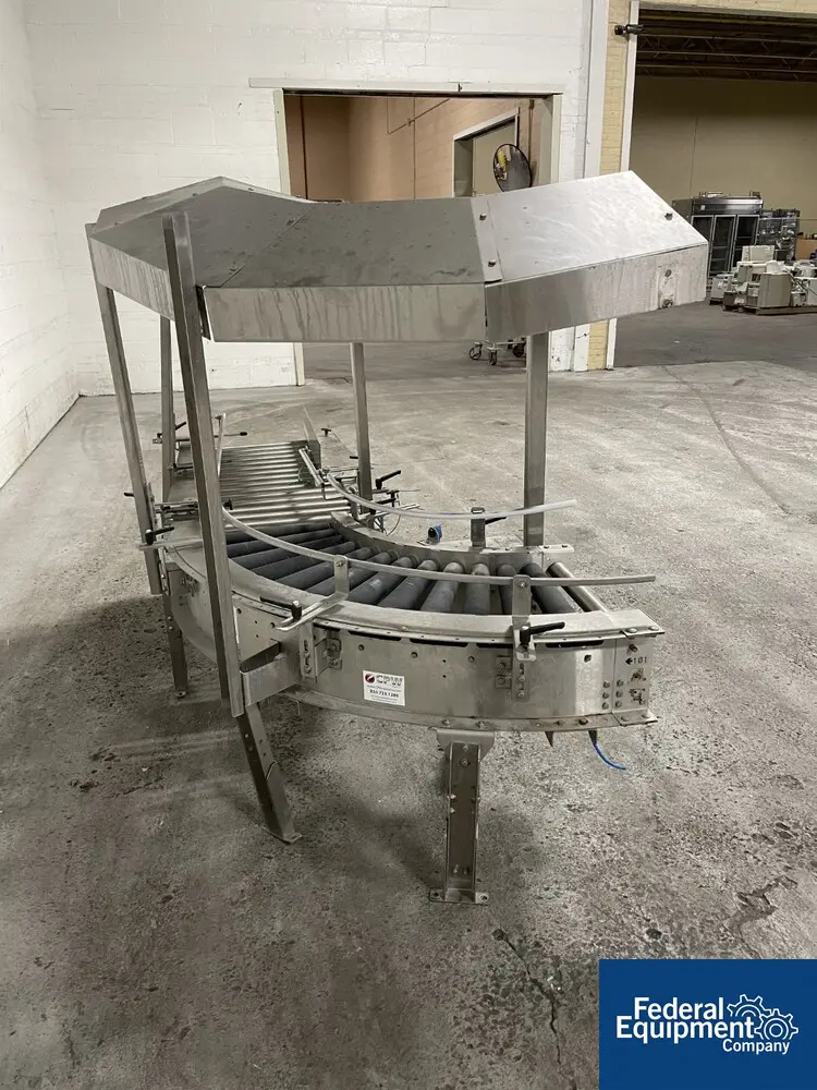 16" wide x 36' long, CPW, Powered Roller Conveyor, 90&deg; angle rubber roller segment, 1 HP, 230/460 V motor - Image 4