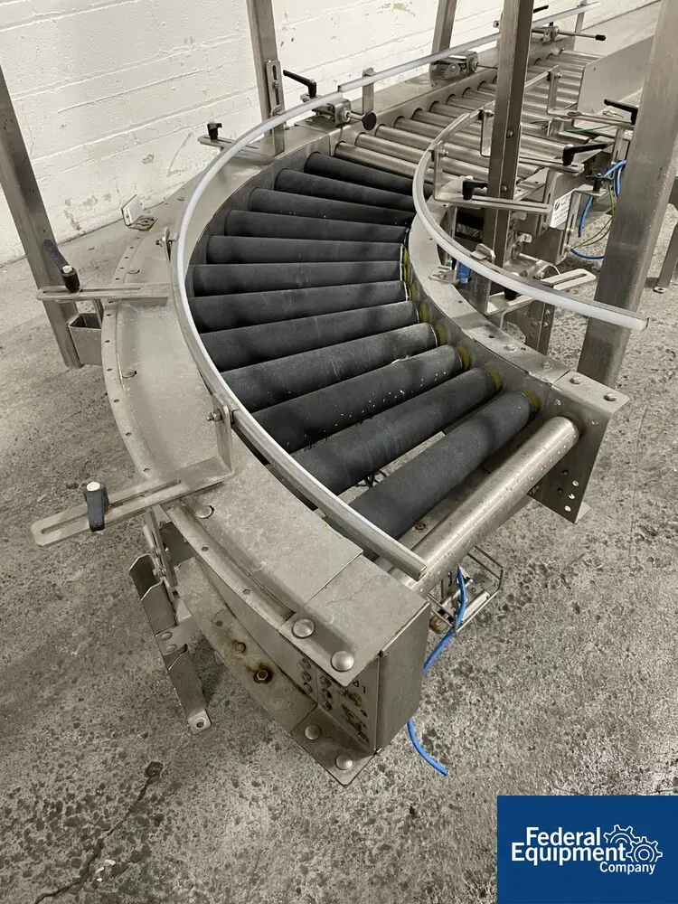 16" wide x 36' long, CPW, Powered Roller Conveyor, 90&deg; angle rubber roller segment, 1 HP, 230/460 V motor - Image 6
