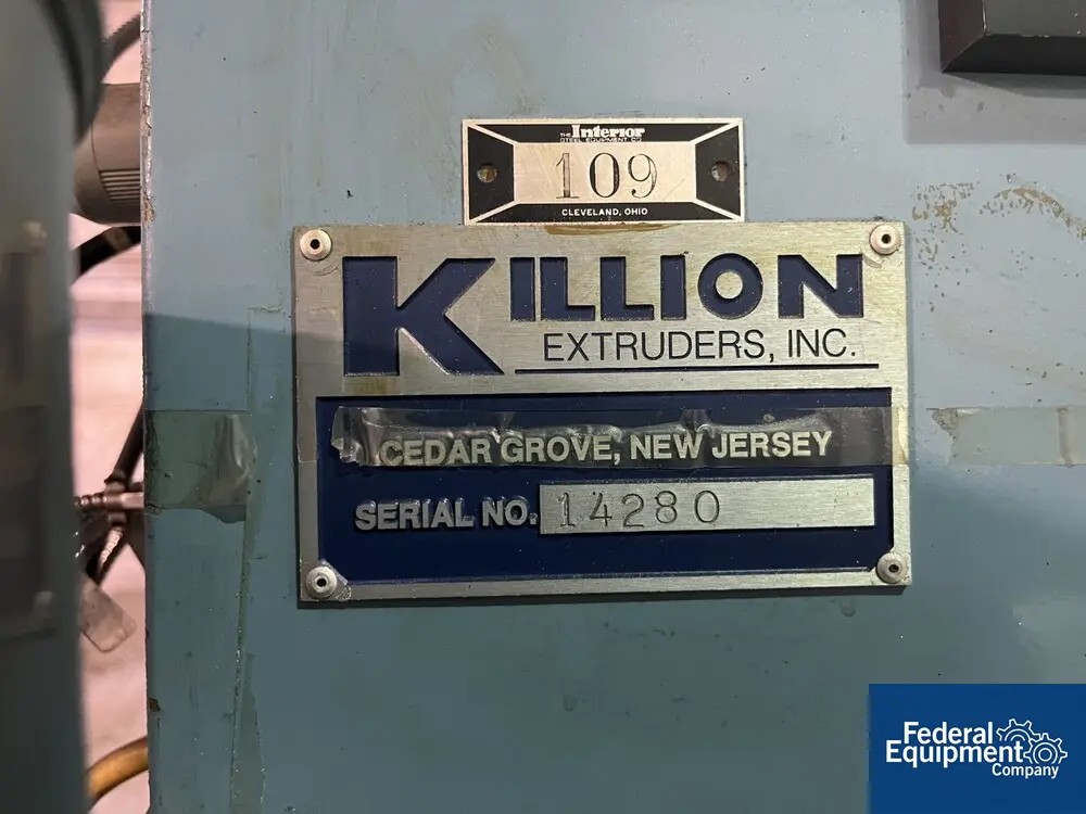 1.25" Killion, Single Screw Extruder, 24:1 L/D, 3 Barrel zones, 5 HP, 180 V, w/ Bath - Image 3