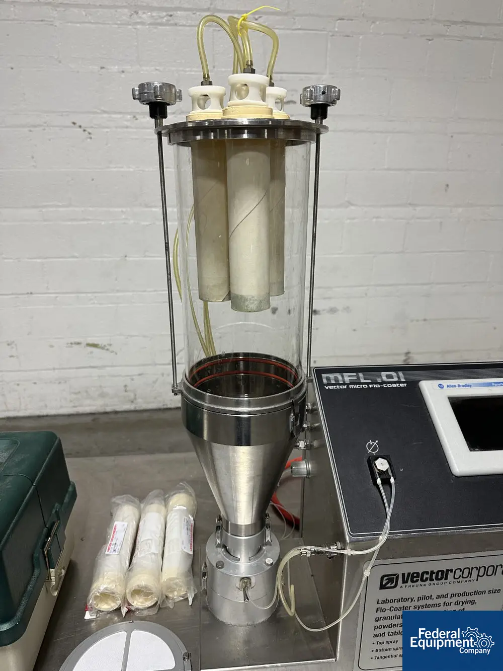 Vector Corp. #MFL01, Fluidized Air Bed Dryer/Coater, 110 V, 2004 - Image 6