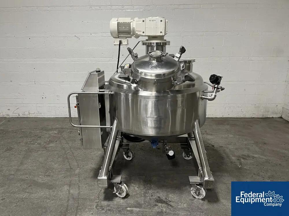 80 gallon DCI, Reactor, 316 Stainless Steel, 40" diameter x 11" straight side, 30 psi internal, 140 psi - Image 1