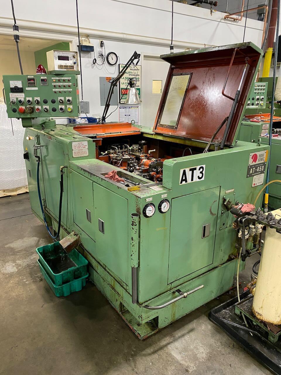 5/32" Asahi Sunac Sunac #AT-450, high speed 2 die 2 blow cold header, bushing cutoff, PKO, 330 PPM, 1993 - Image 1