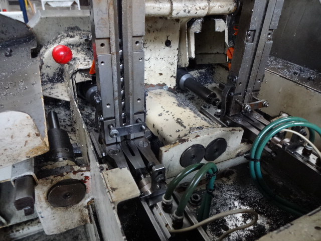 3/8" Shimazu #Super-3F, twin spindle nut tapper, 80-100 PPM, hopper, magnetic chip separator - Image 6