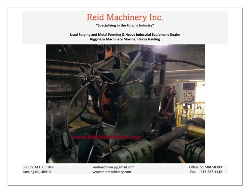 1800" Ton, National #7-1/2, upsetter press, 7-1/2" bar diameter, 11-1/2" stock gather, 25 SPM - Image 1