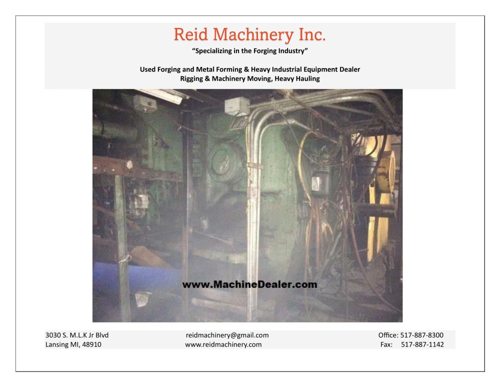 1800" Ton, National #7-1/2, upsetter press, 7-1/2" bar diameter, 11-1/2" stock gather, 25 SPM - Image 2