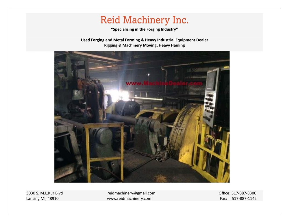 1800" Ton, National #7-1/2, upsetter press, 7-1/2" bar diameter, 11-1/2" stock gather, 25 SPM - Image 3